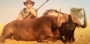 Fernando Lopezsainz with his black wildebeest