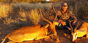 Johan Liebenber with his Impala and Springbuck