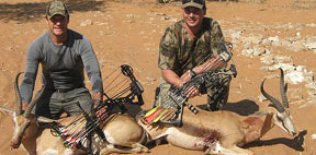 Kobus Burger and Willem Steenkamp each with their Springbock