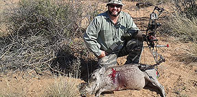 Rikus Grobler with his warthog